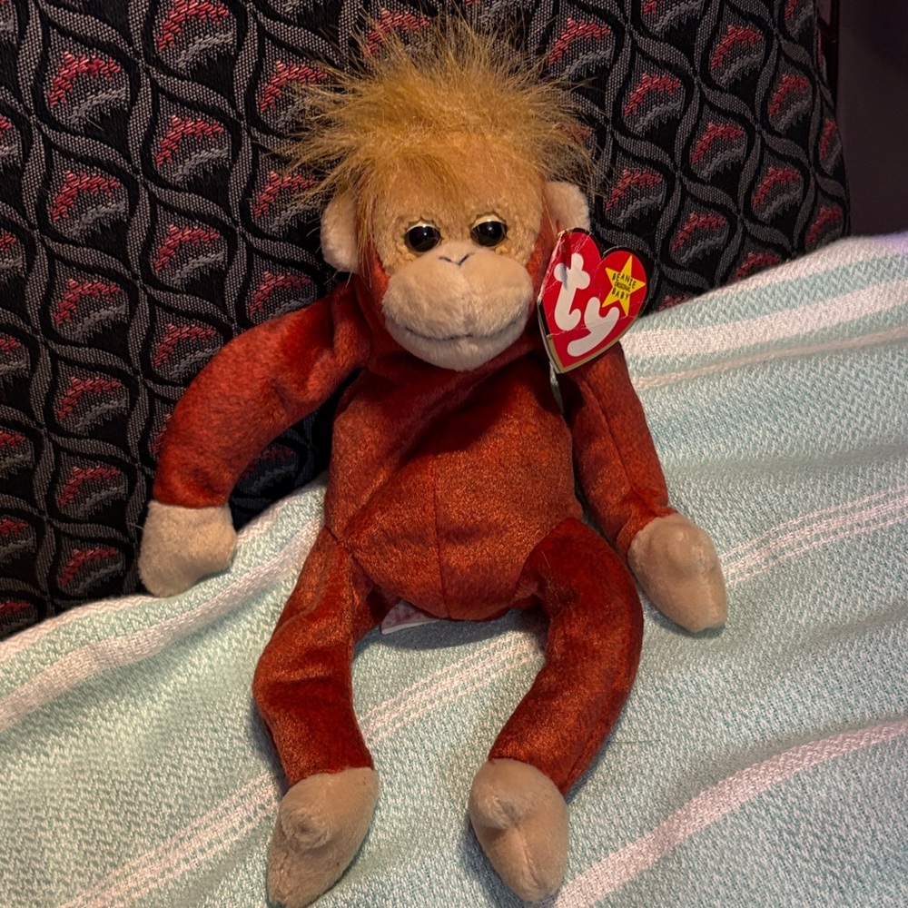 Ty Plushie Schweetheart Monkey with Brown and Tan Fur